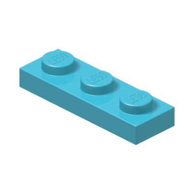 PLATE 1X3 · Medium Azur (réf. BrickLink Medium Azure)