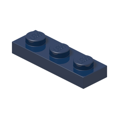 PLATE 1X3 · Earth Blue (réf. BrickLink Dark Blue)