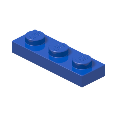 PLATE 1X3 · Bright Blue (réf. BrickLink Blue)