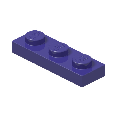 PLATE 1X3 · Medium Lilac (réf. BrickLink Dark Purple)