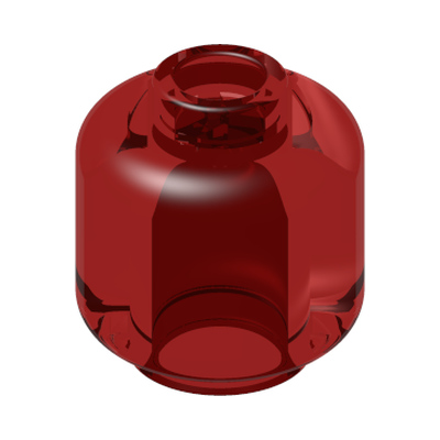 MINI HEAD · Tr. Red (réf. BrickLink Trans-Red)