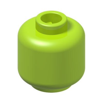 Minifigure, Head (Plain) · Bright Yellowish Green (réf. BrickLink Lime)