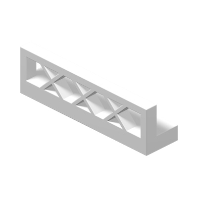 FENCE 1X4X1 · LEGO 4550171 (réf. BrickLink 3633) · White (réf. BrickLink White)