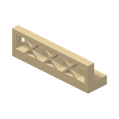 FENCE 1X4X1 · Brick Yellow (réf. BrickLink Tan)