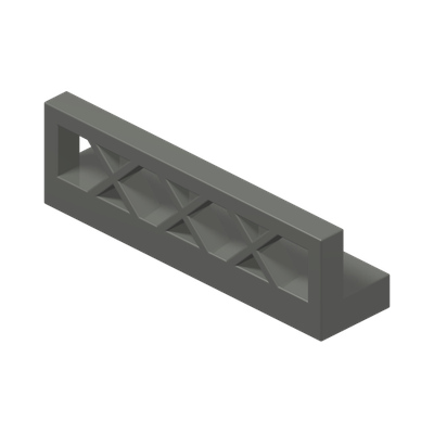 FENCE 1X4X1 · Dark Stone Grey (réf. BrickLink Dark Bluish Gray)
