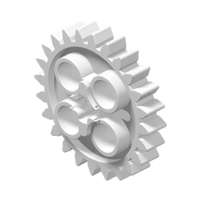 Technic, Gear 24 Tooth with 1 Axle Hole · LEGO 4140437 (réf. BrickLink 3648) · Couleur BrickLink : White