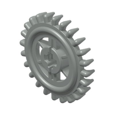 Technic, Gear 24 Tooth Crown (Undetermined Type) · Réf. BrickLink 3650 · Couleur BrickLink : Light Gray
