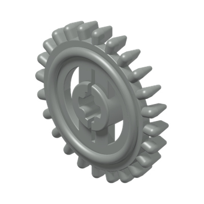 Technic, Gear 24 Tooth Crown - Not Reinforced · Réf. BrickLink 3650a · Couleur BrickLink : Light Gray
