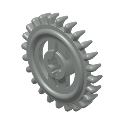 Technic, Gear 24 Tooth Crown - Reinforced · LEGO 365002 (réf. BrickLink 3650b) · Couleur BrickLink : Light Gray
