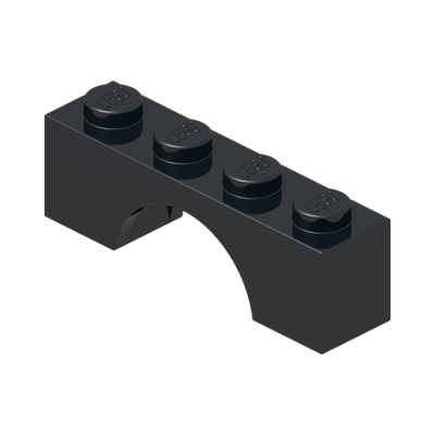 BRICK W. BOW 1X4 · Black (réf. BrickLink Black)