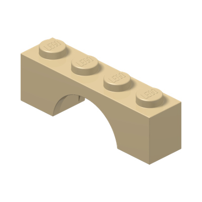 BRICK W. BOW 1X4 · Brick Yellow (réf. BrickLink Tan)