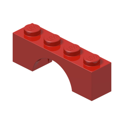BRICK W. BOW 1X4 · Bright Red (réf. BrickLink Red)