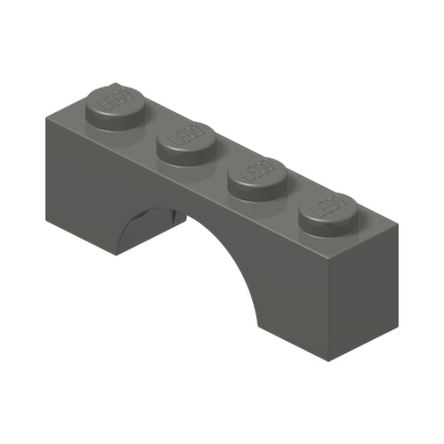 BRICK W. BOW 1X4 · Dark Stone Grey (réf. BrickLink Dark Bluish Gray)