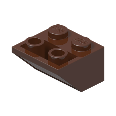 Slope, Inverted 45 2 x 2 with Flat Bottom Pin · Couleur BrickLink : Reddish Brown