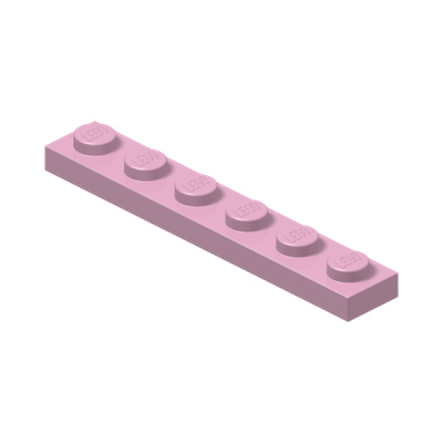 PLATE 1X6 · Light Purple (réf. BrickLink Bright Pink)