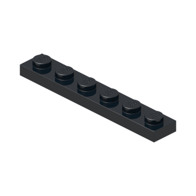 PLATE 1X6 · Black (réf. BrickLink Black)