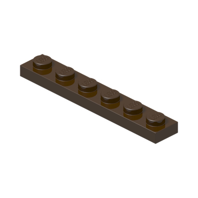 PLATE 1X6 · Dark Brown (réf. BrickLink Dark Brown)