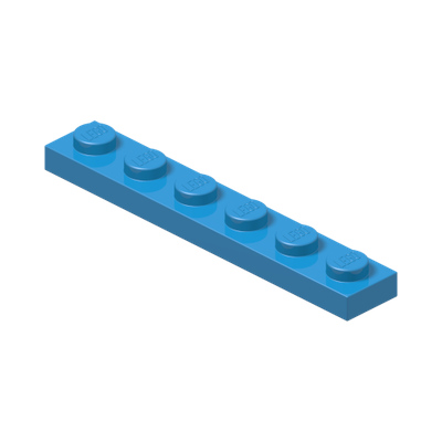 PLATE 1X6 · Dark Azur (réf. BrickLink Dark Azure)
