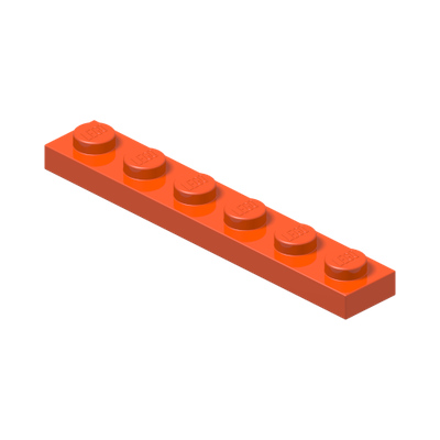 PLATE 1X6 · Reddish Orange (réf. BrickLink Reddish Orange)