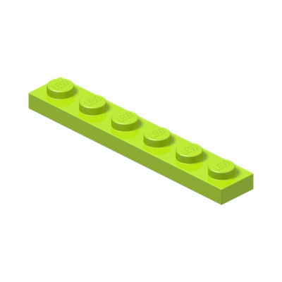 PLATE 1X6 · Bright Yellowish Green (réf. BrickLink Lime)