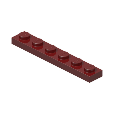 PLATE 1X6 · New Dark Red (réf. BrickLink Dark Red)