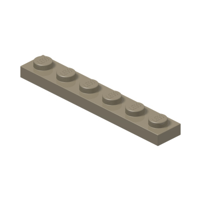 PLATE 1X6 · Sand Yellow (réf. BrickLink Dark Tan)
