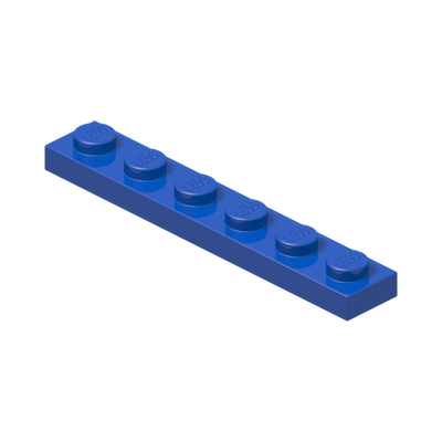 PLATE 1X6 · Bright Blue (réf. BrickLink Blue)