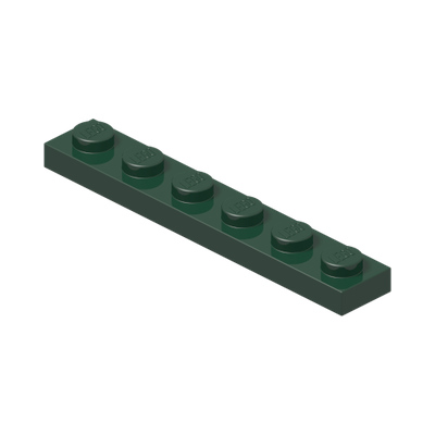 PLATE 1X6 · Earth Green (réf. BrickLink Dark Green)