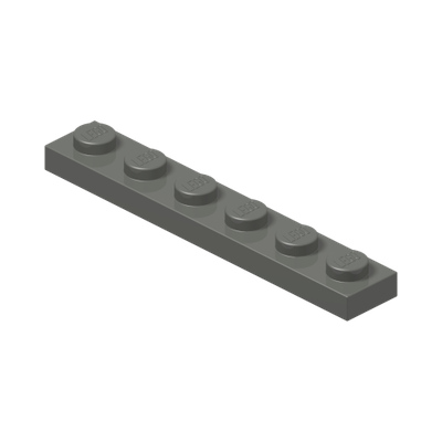 PLATE 1X6 · Dark Stone Grey (réf. BrickLink Dark Bluish Gray)