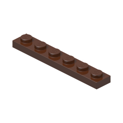 PLATE 1X6 · Reddish Brown (réf. BrickLink Reddish Brown)