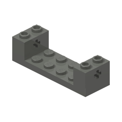 WHEEL BEARING 2X6X1 1/3 W/ CROSS HOLE · LEGO 6454959 (réf. BrickLink 3668) · Dark Stone Grey (réf. BrickLink Dark Bluish Gray)