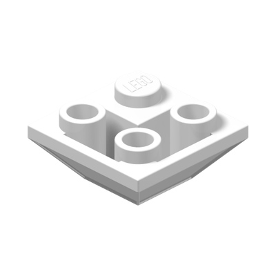 ROOF TILE CORN. INVERT.2X2/45° · LEGO 6138740 (réf. BrickLink 3676) · White (réf. BrickLink White)
