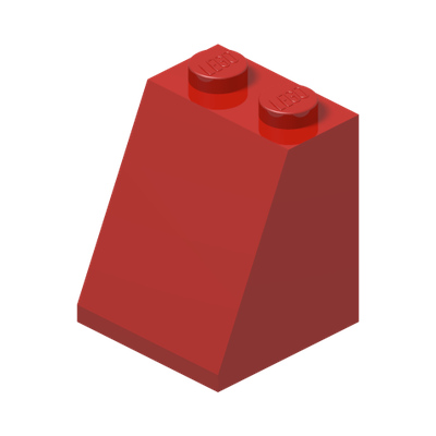 Slope 65 2 x 2 x 2 without Bottom Tube · Réf. BrickLink 3678a · Couleur BrickLink : Red