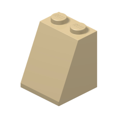 ROOF TILE 2X2X2/65 DEG. · Brick Yellow (réf. BrickLink Tan)