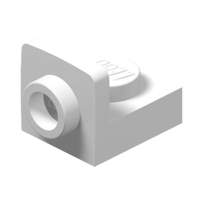 PLATE 1X1, W/ 1.5 PLATE 1X1, UPWARDS · LEGO 6242241 (réf. BrickLink 36840) · White (réf. BrickLink White)
