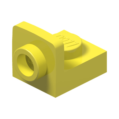 PLATE 1X1, W/ 1.5 PLATE 1X1, UPWARDS · Cool Yellow (réf. BrickLink Bright Light Yellow)