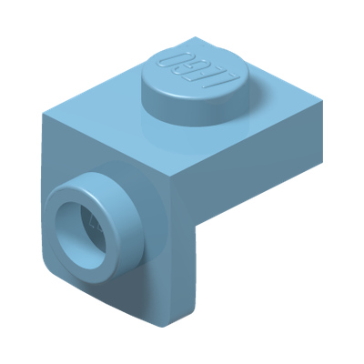 PLATE 1X1, W/ 1.5 PLATE 1X1, DOWNWARDS · Light Royal Blue (réf. BrickLink Bright Light Blue)