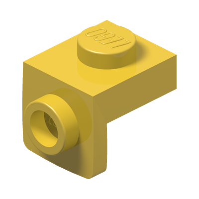 PLATE 1X1, W/ 1.5 PLATE 1X1, DOWNWARDS · Bright Yellow (réf. BrickLink Yellow)