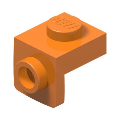 PLATE 1X1, W/ 1.5 PLATE 1X1, DOWNWARDS · Bright Orange (réf. BrickLink Orange)