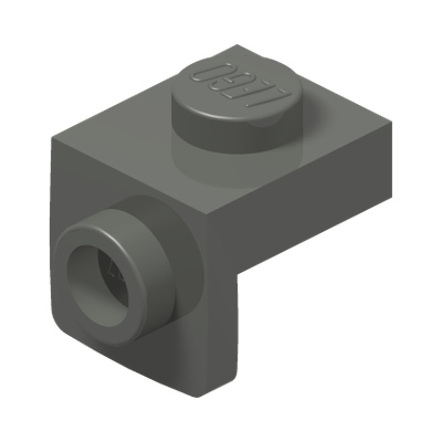 PLATE 1X1, W/ 1.5 PLATE 1X1, DOWNWARDS · Dark Stone Grey (réf. BrickLink Dark Bluish Gray)