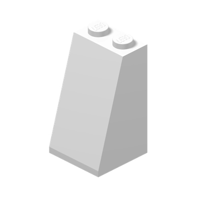ROOF TILE 2X2X3/ 73 GR. · LEGO 6004491 (réf. BrickLink 3684c) · White (réf. BrickLink White)