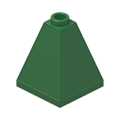 Slope 75 2 x 2 x 2 Quadruple Convex · LEGO 4626002 (réf. BrickLink 3688) · Dark Green (réf. BrickLink Green)