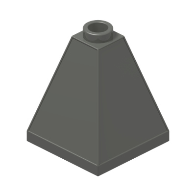 PYRAMID BRICK 2X2X2/73° · Dark Stone Grey (réf. BrickLink Dark Bluish Gray)