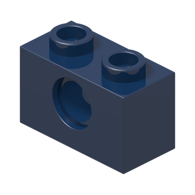 TECHNIC BRICK 1X2, Ø4.9 · Earth Blue (réf. BrickLink Dark Blue)