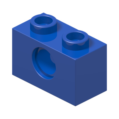 TECHNIC BRICK 1X2, Ø4.9 · Bright Blue (réf. BrickLink Blue)