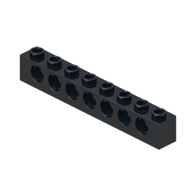 TECHNIC BRICK 1X8 · Black (réf. BrickLink Black)