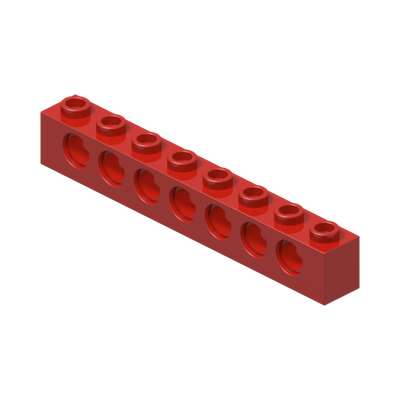 TECHNIC BRICK 1X8 · Bright Red (réf. BrickLink Red)