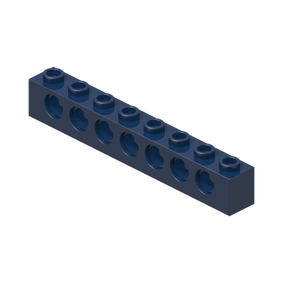 TECHNIC BRICK 1X8 · Earth Blue (réf. BrickLink Dark Blue)