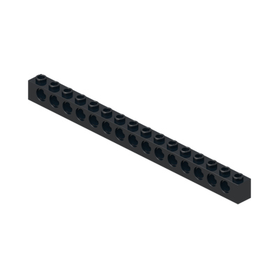 BRICK 1X16, Ø4,9 · Black (réf. BrickLink Black)
