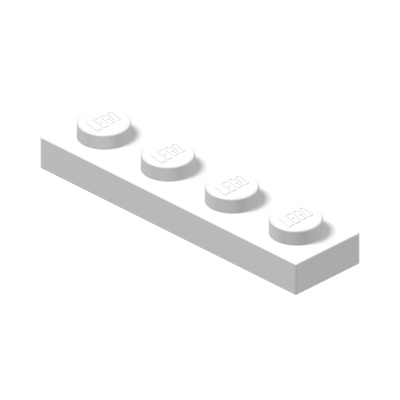 PLATE 1X4 · LEGO 371001 (réf. BrickLink 3710) · White (réf. BrickLink White)
